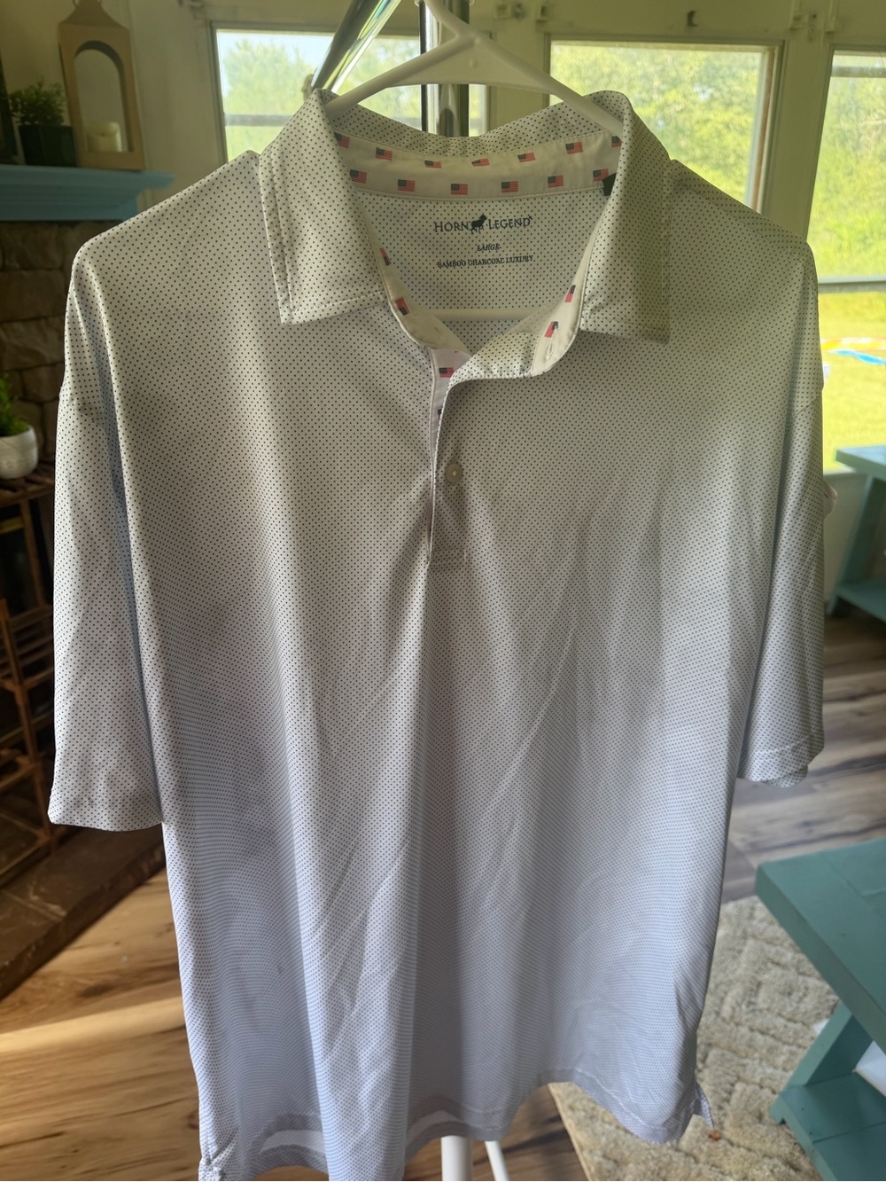 Horn legend Men’s White Microdot Polo Shirt